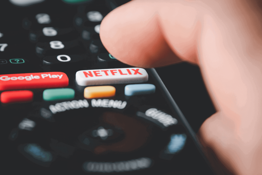A smart TV remote with a Netflix button for easy access to that streaming app