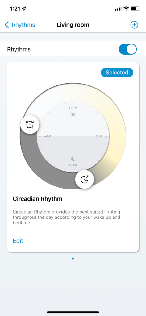 A simple WiZ light rhythm, their version of automations