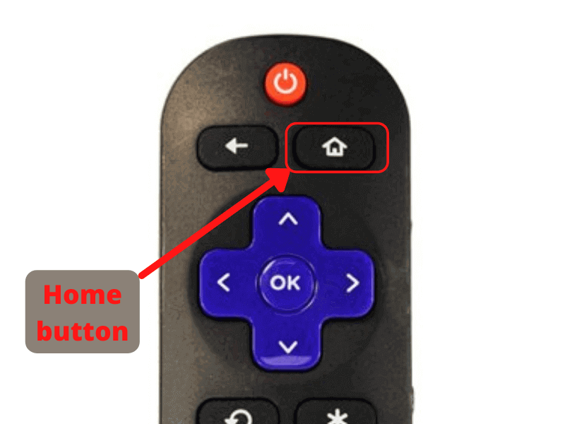 The home button location on your TCL Roku TV remote