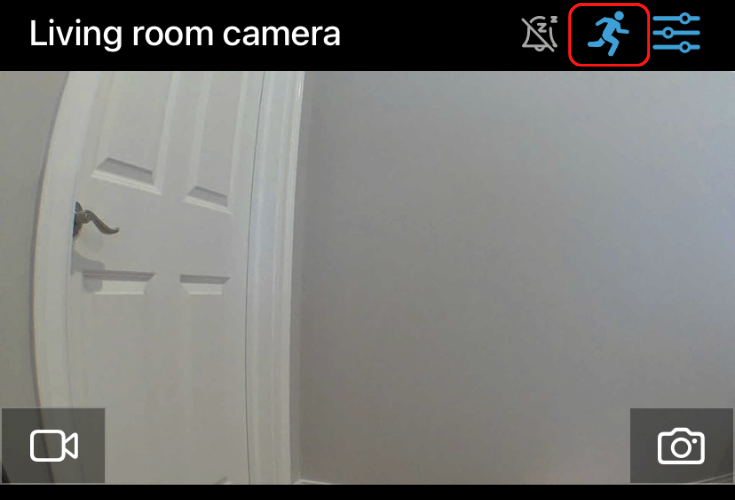 The running man icon that activates a Blink camera's motion detection