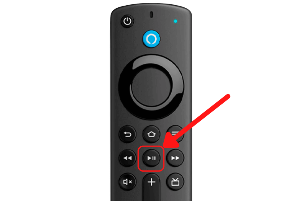 The play/pause button on a Fire TV remote.