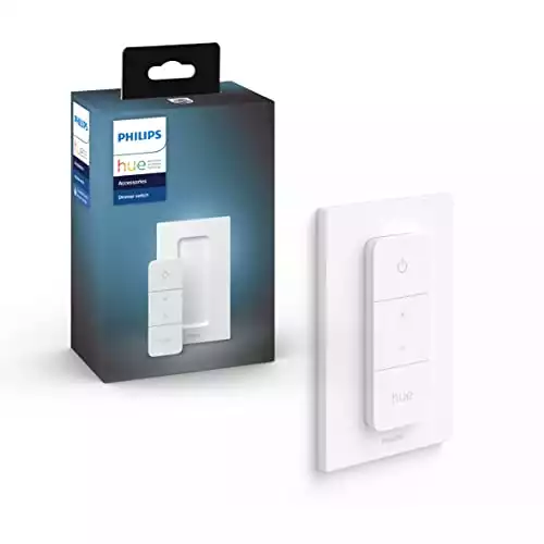 Philips Hue Smart Wireless Dimmer Switch V2 (Installation-Free, Exclusive for Philips Hue Lights) For Indoor Home Lighting, Living room, Bedroom.