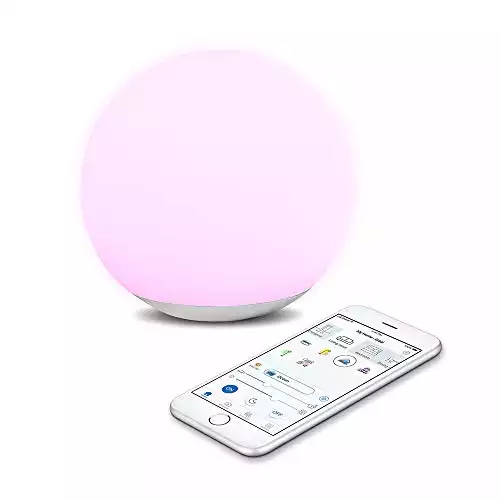 WiZ WiFi connected smart LED Spirit glass table lamp. Dimmable, 64,000 shades of white, 16 million colors. Compatible with Alexa and Google Home.