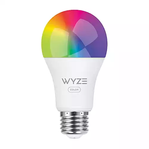 Wyze Bulb Color, 1100 Lumen WiFi RGB and Tunable White A19 Smart Bulb, Works with Alexa and Google Assistant, One-Pack - A Certified for Humans Device