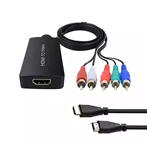 Dingsun HDMI to Component Converter HDMI to YPbPr Component RGB + R/L Audio Adapter Support 720/1080P, HDMI Converter for Apple TV, PS3/PS4, WII, Xbox, Fire Stick, Roku, DVD Players ect.