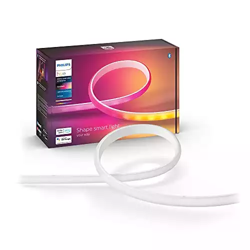 Philips Hue Gradient Ambiance Lightstrip (2m/6ft Base Kit with Plug), Flowing Multicolor Effect, Works with Amazon Alexa, Apple Homekit and Google Assistant, Bluetooth Compatible