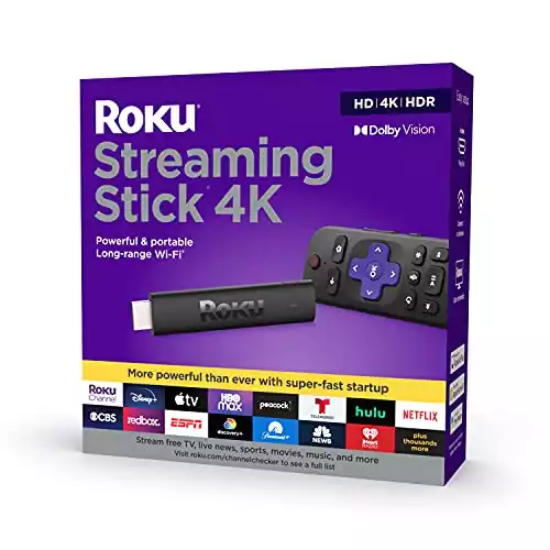 Roku Streaming Stick 4K | Thiết bị phát trực tuyến 4K/HDR/Dolby Vision với ROKU Voice từ xa và điều khiển TV