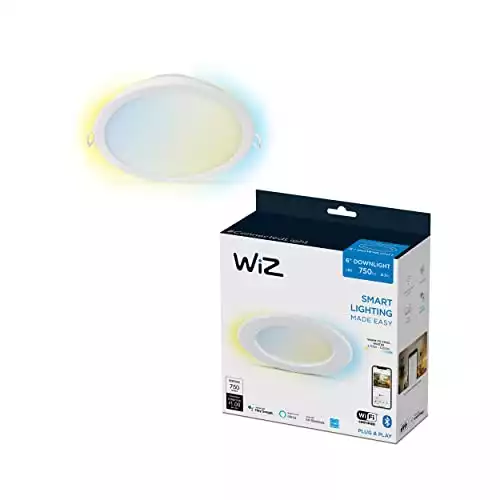 WiZ Connected Tunable White Lumen 6'' Retrofit Downlight, 2700K - 6500K, Smart Control with WiZ App, Compatible with Alexa, Google Assistant, and Siri Shortcuts, No Hub Required (604306)