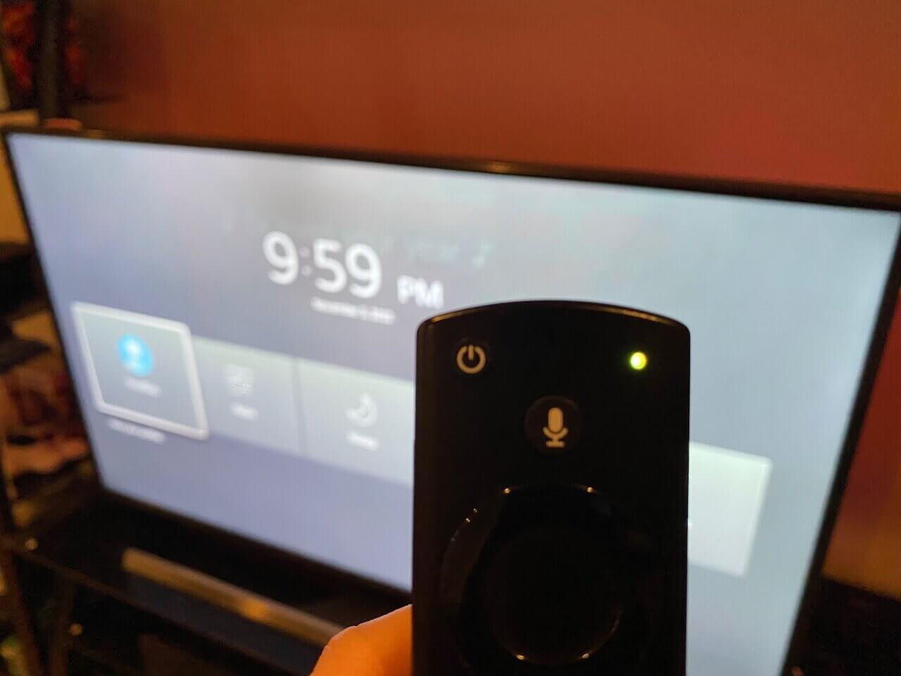 The Fire TV remote with its Alexa button that lets you issue voice commands